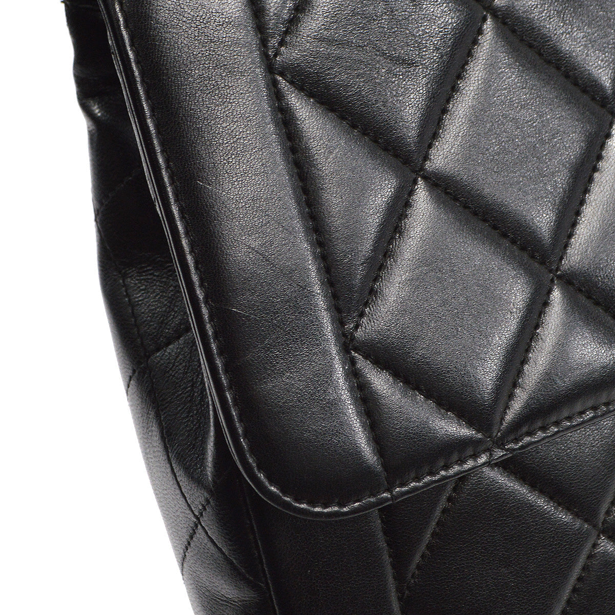 CHANEL 1994-1996 Border Flap Medium Black Lambskin 87841
