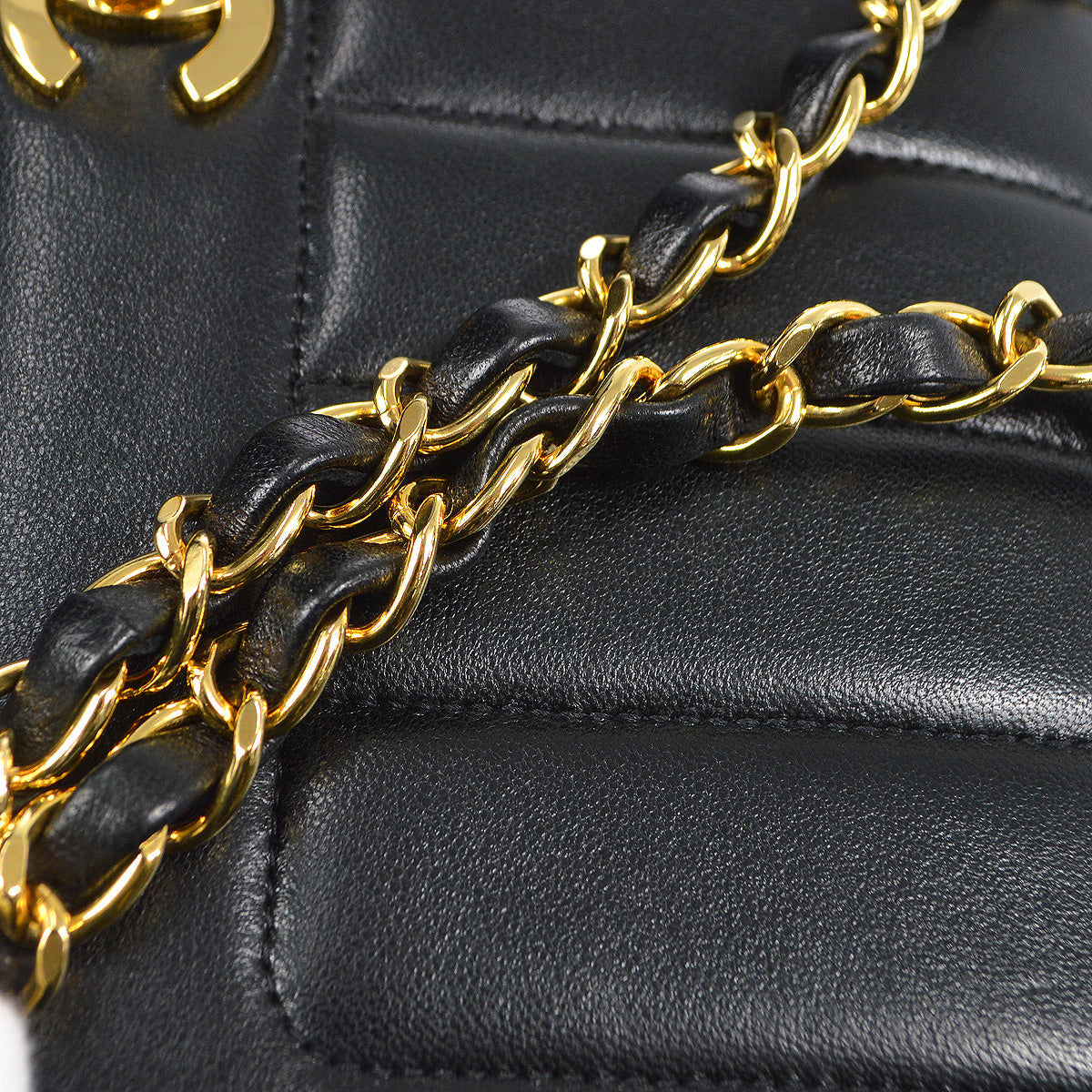 CHANEL 1991-1994 Border Flap Medium Black Lambskin 87935