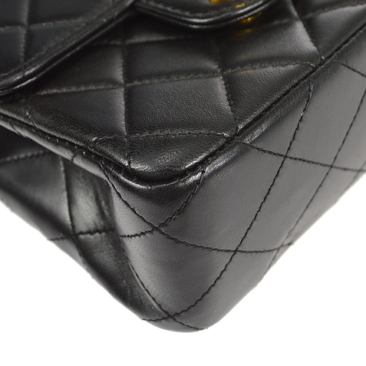 CHANEL Classic Flap Micro Square Handbag Black Lambskin 91607