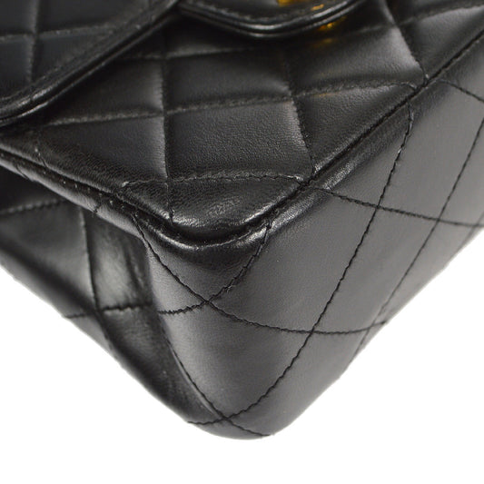CHANEL Classic Flap Micro Square Handbag Black Lambskin 91607