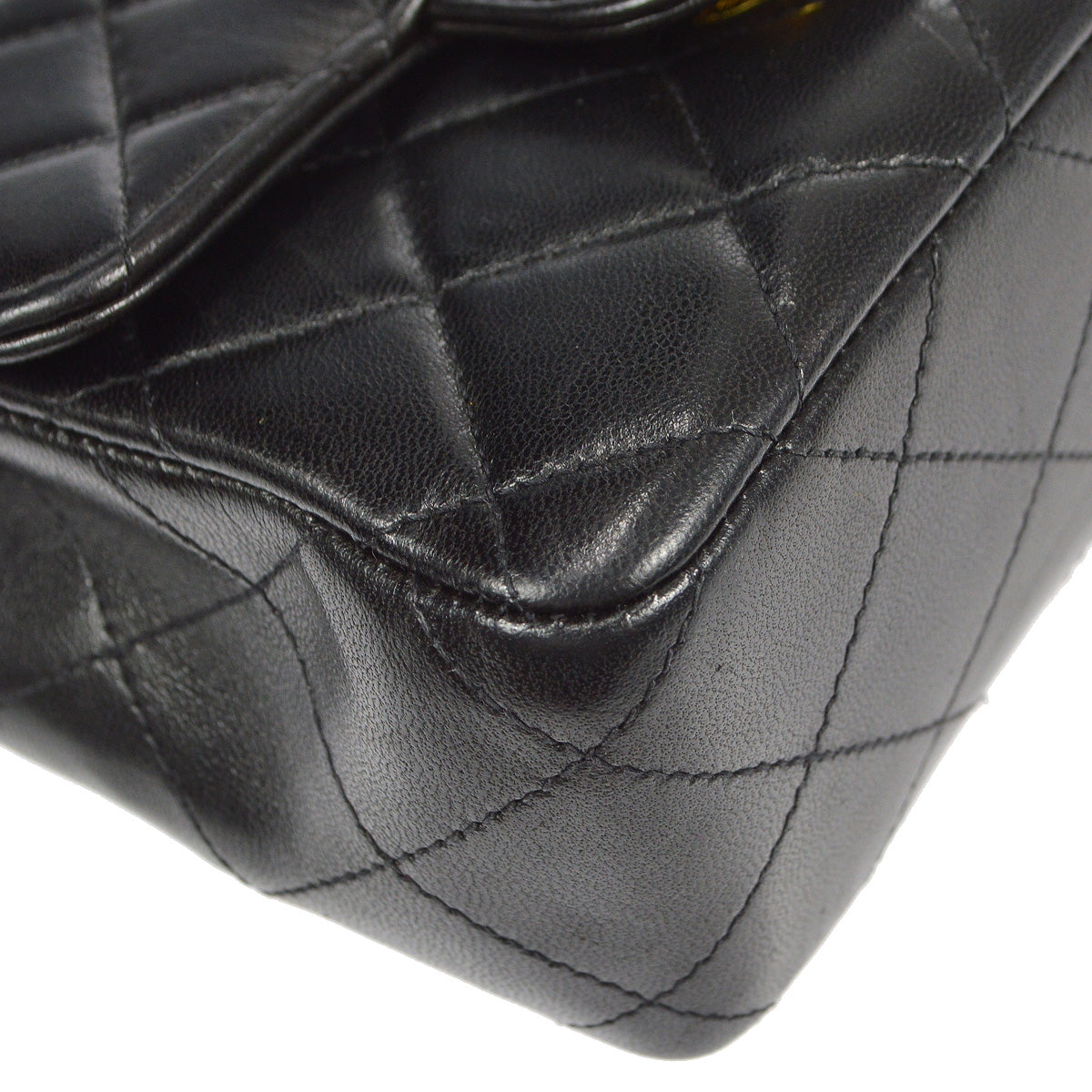 CHANEL Classic Flap Micro Square Handbag Black Lambskin 96837