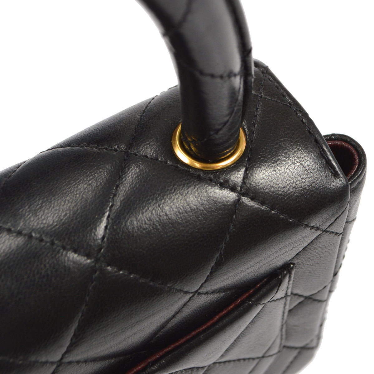 CHANEL Classic Flap Micro Square Handbag Black Lambskin 96837