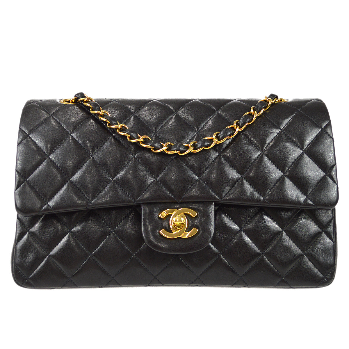 CHANEL 1994-1996 Classic Double Flap Medium Black Lambskin 97688