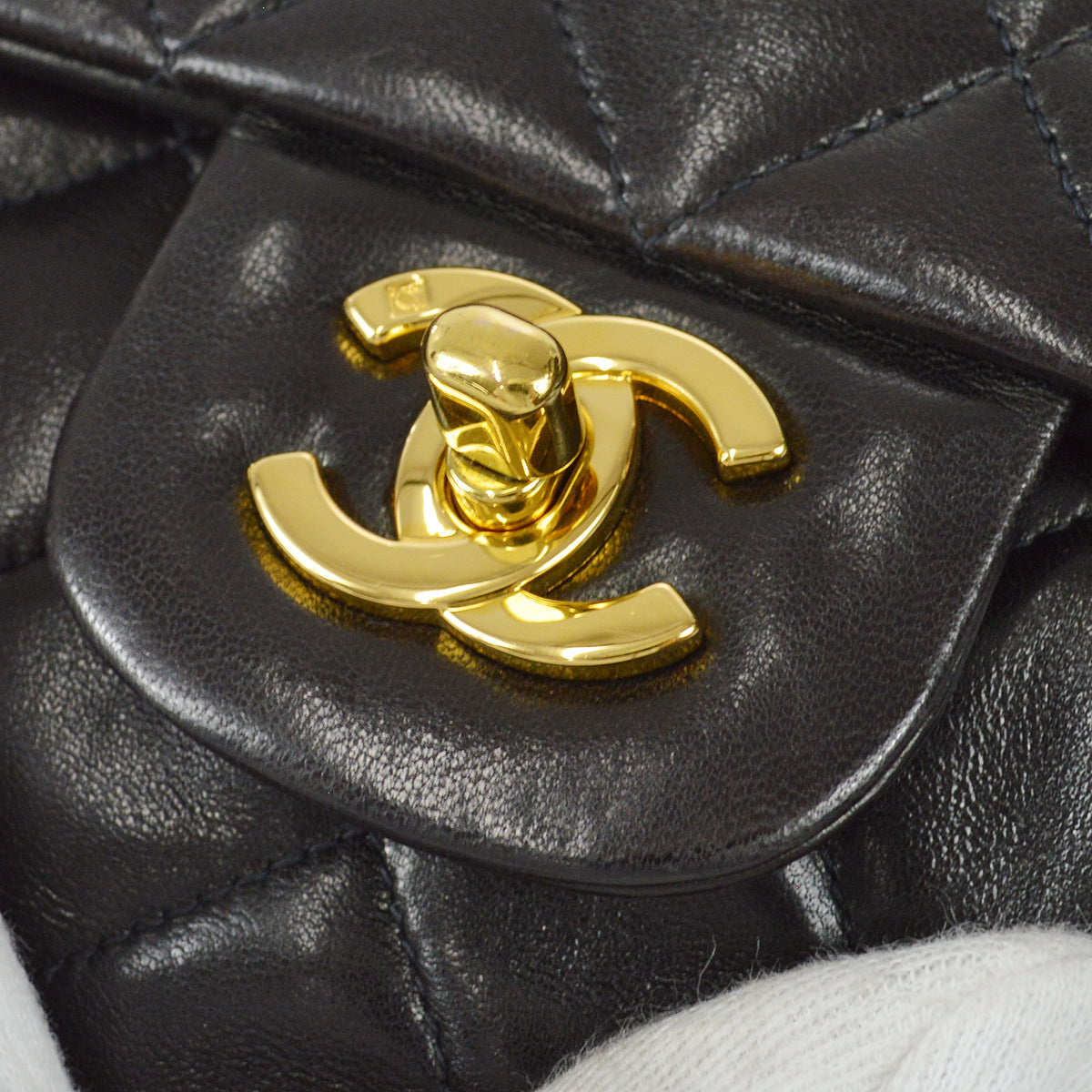 CHANEL 1994-1996 Classic Double Flap Medium Black Lambskin 97688
