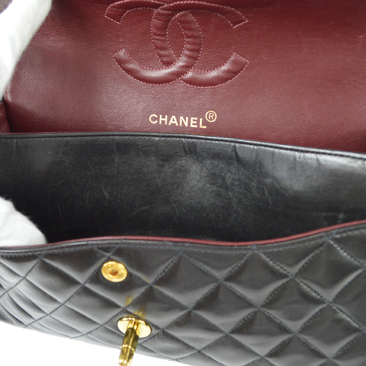 CHANEL 1994-1996 Classic Double Flap Medium Black Lambskin 97688