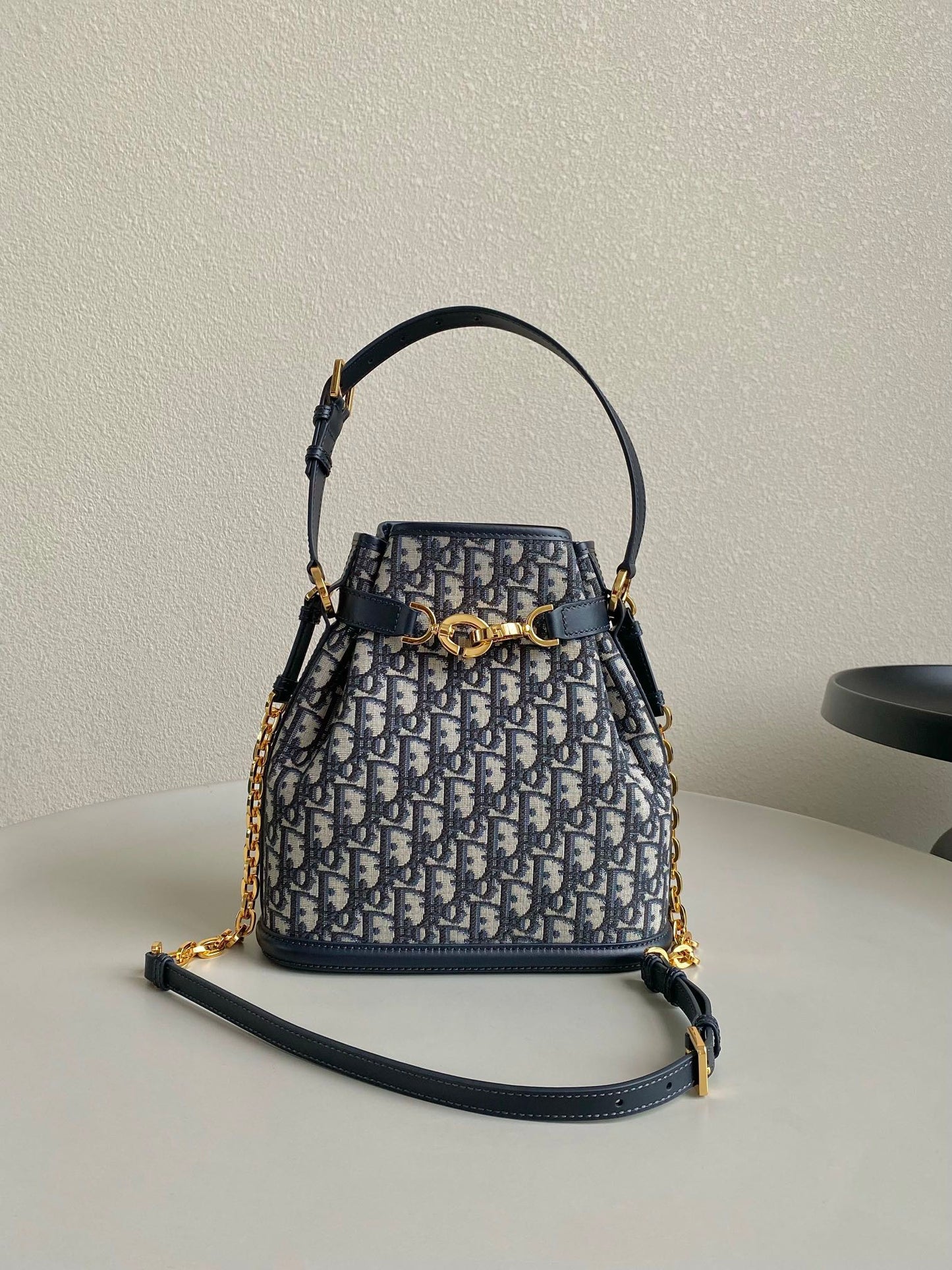 Luxury DiorMEDIUM C'EST 24 IN BLUE CD-EMBOSSED OBLIQUE JACQUARD