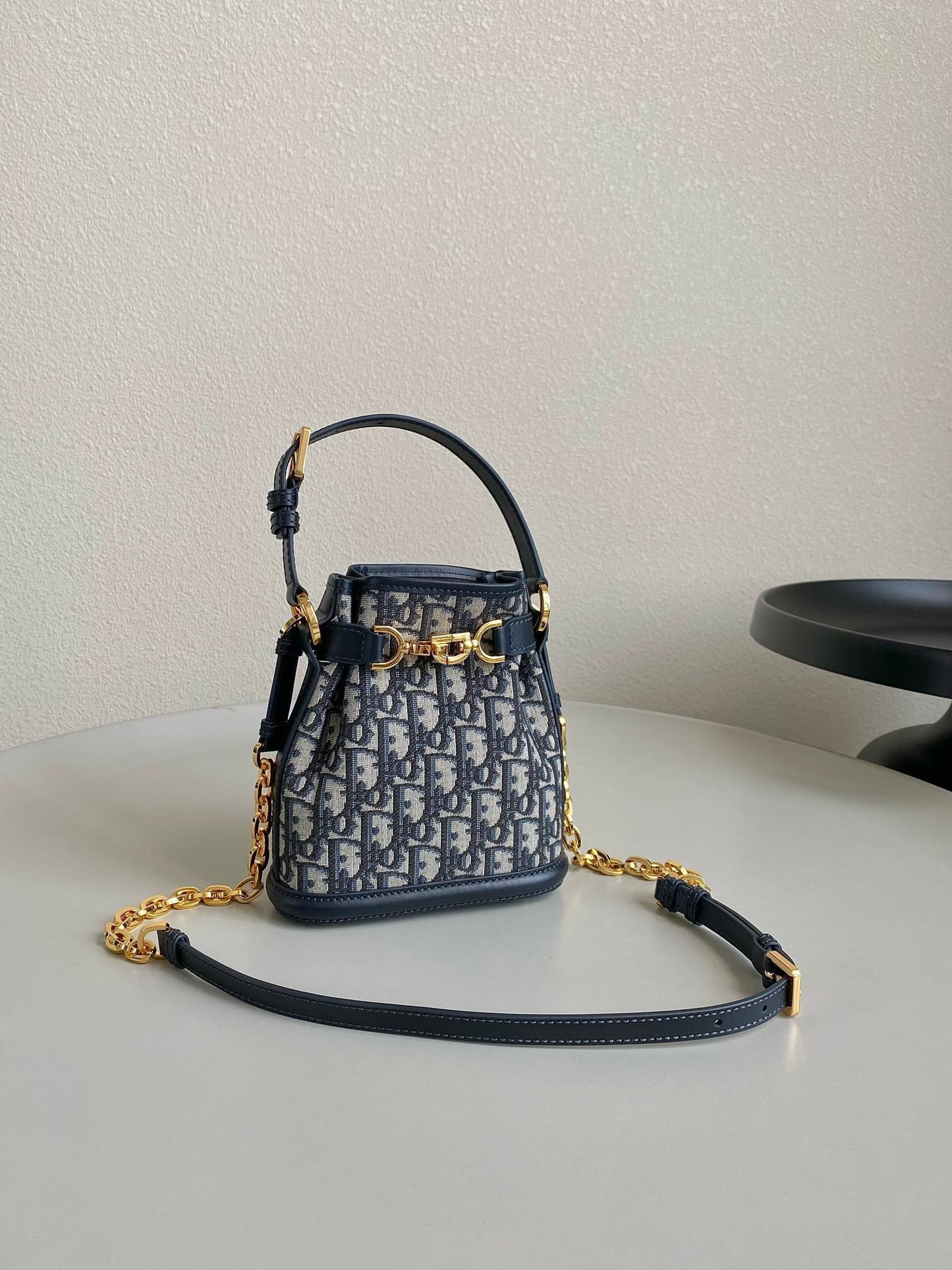Luxury DiorSMALL C'EST 18 IN BLUE CD-EMBOSSED OBLIQUE JACQUARD
