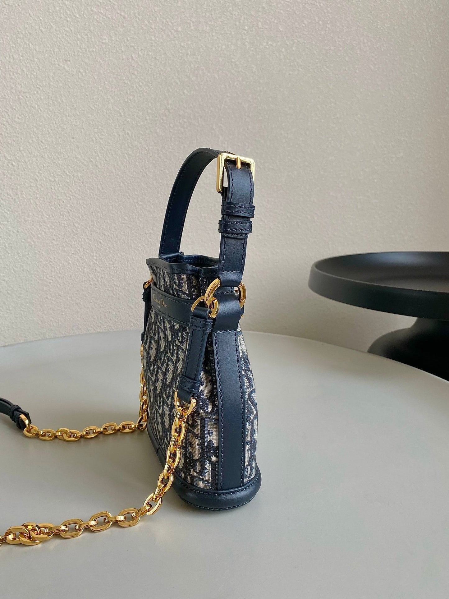 Luxury DiorSMALL C'EST 18 IN BLUE CD-EMBOSSED OBLIQUE JACQUARD