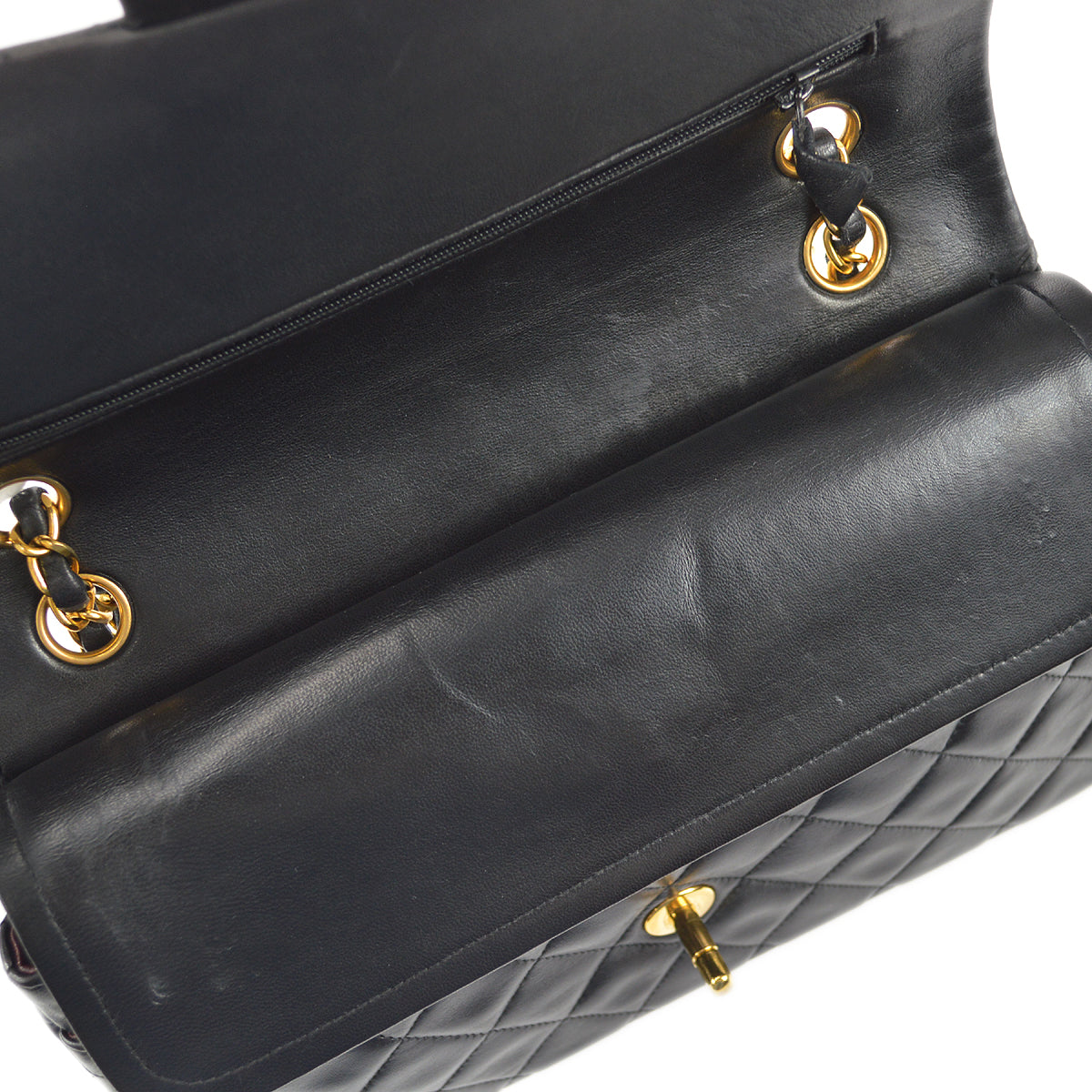 CHANEL 1994-1996 Classic Double Flap Medium Black Lambskin 67898