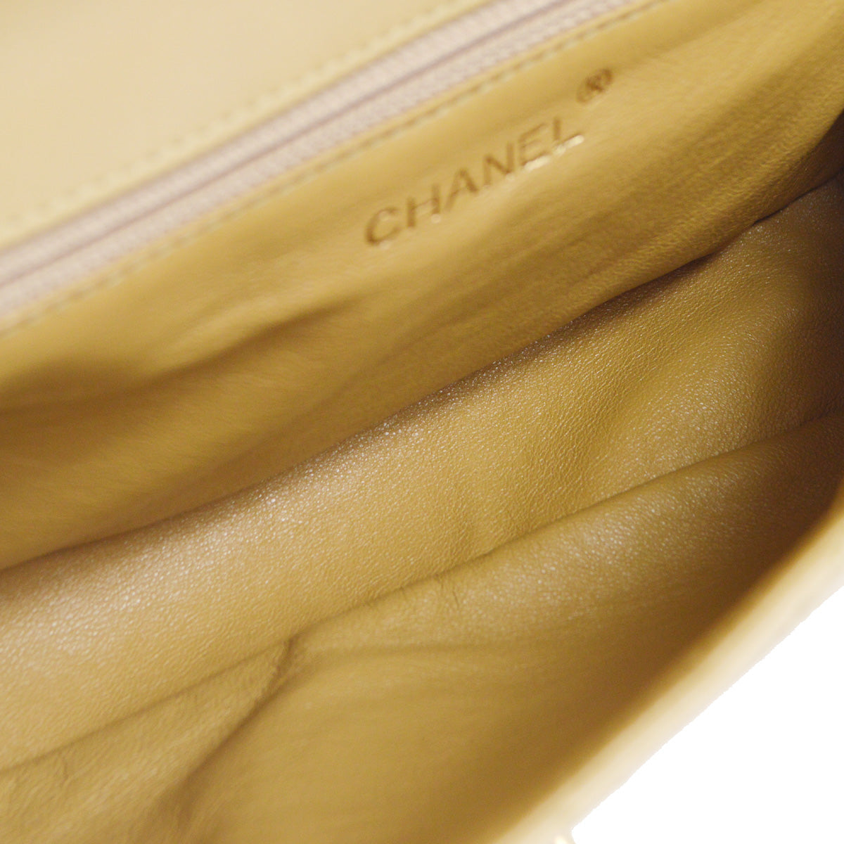 CHANEL 2000-2001 Acrylic Chain Classic Single Flap Medium Beige Calfskin 67927