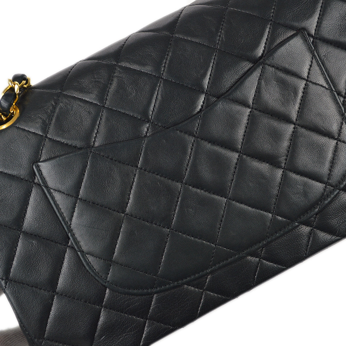 CHANEL 1986-1988 Classic Double Flap Medium Black Lambskin 97495