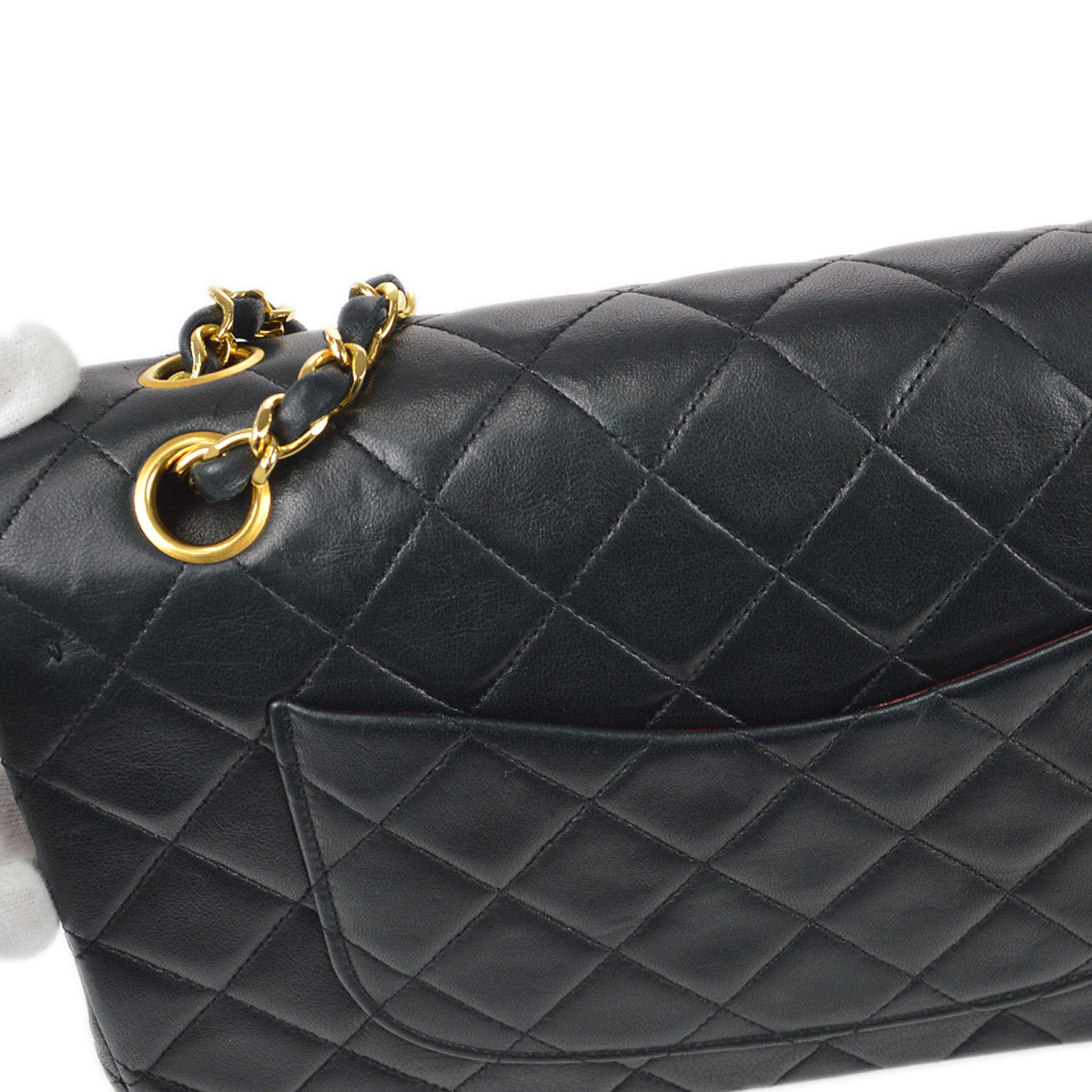 CHANEL 1986-1988 Classic Double Flap Medium Black Lambskin 97495