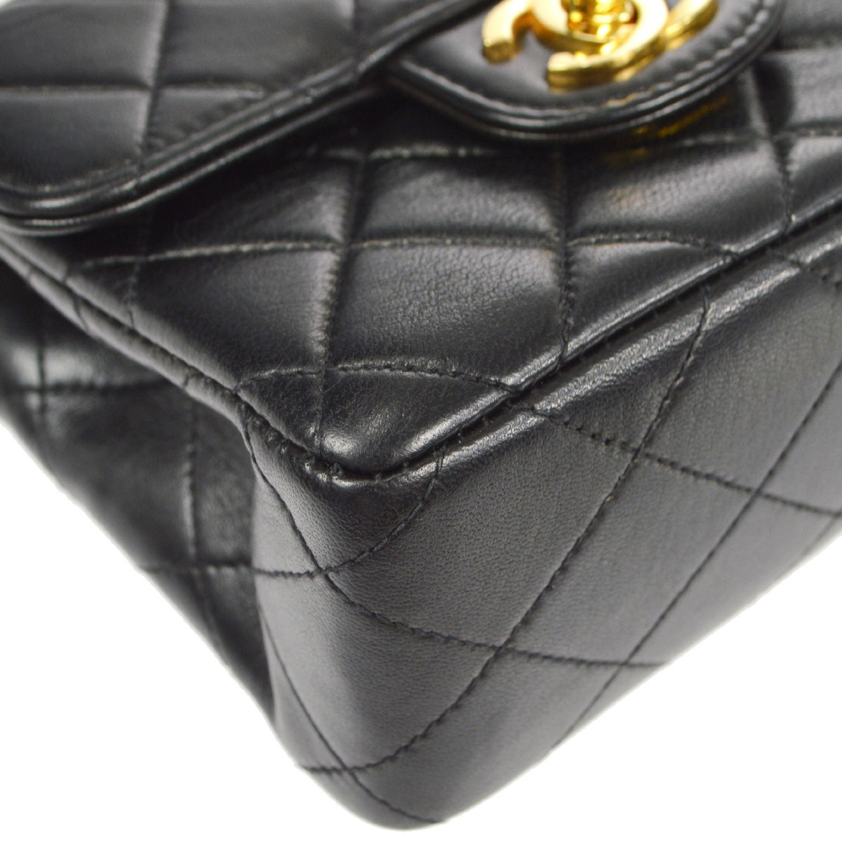 CHANEL Classic Flap Micro Handbag Black Lambskin 97677