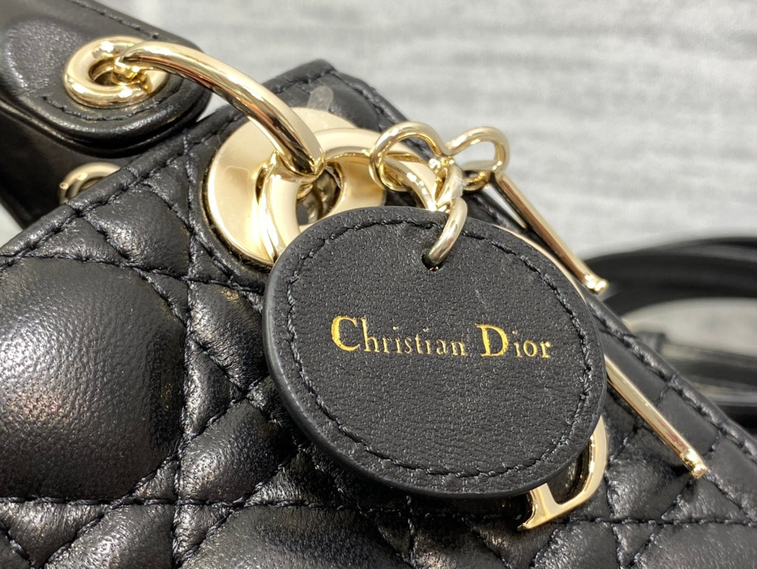 Luxury Diormicro lady 12 black lambskin ghw