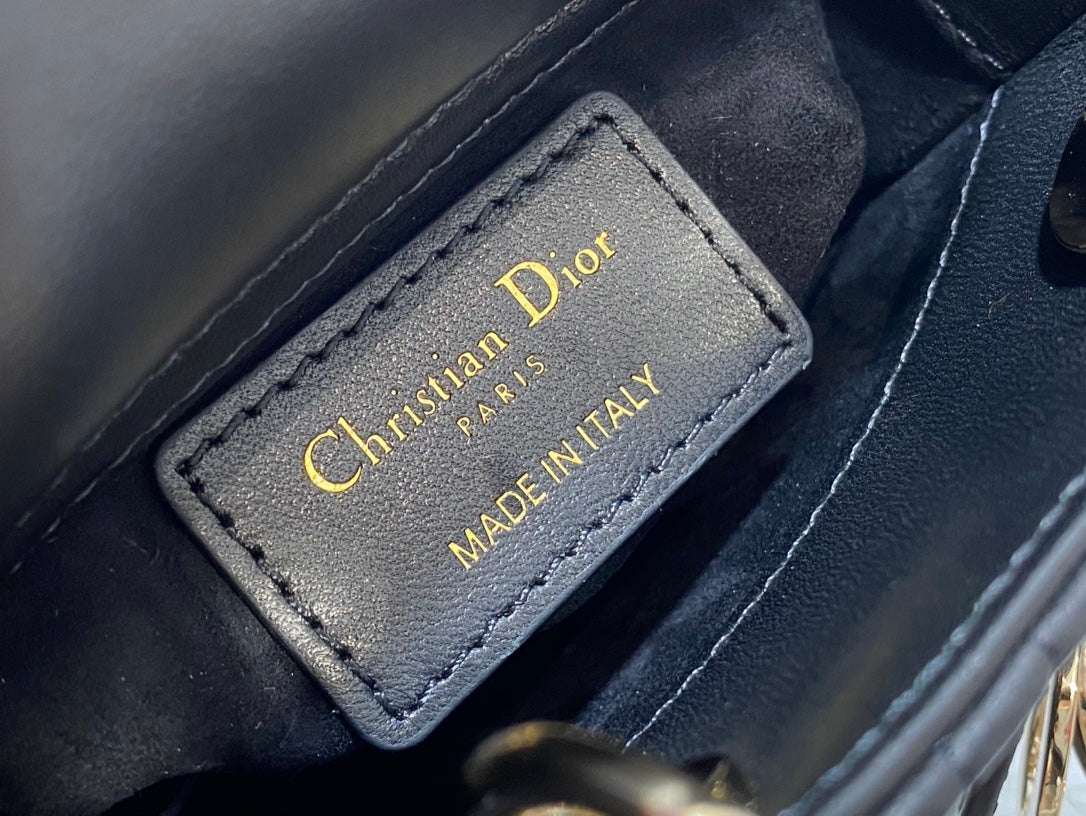 Luxury Diormicro lady 12 black lambskin ghw