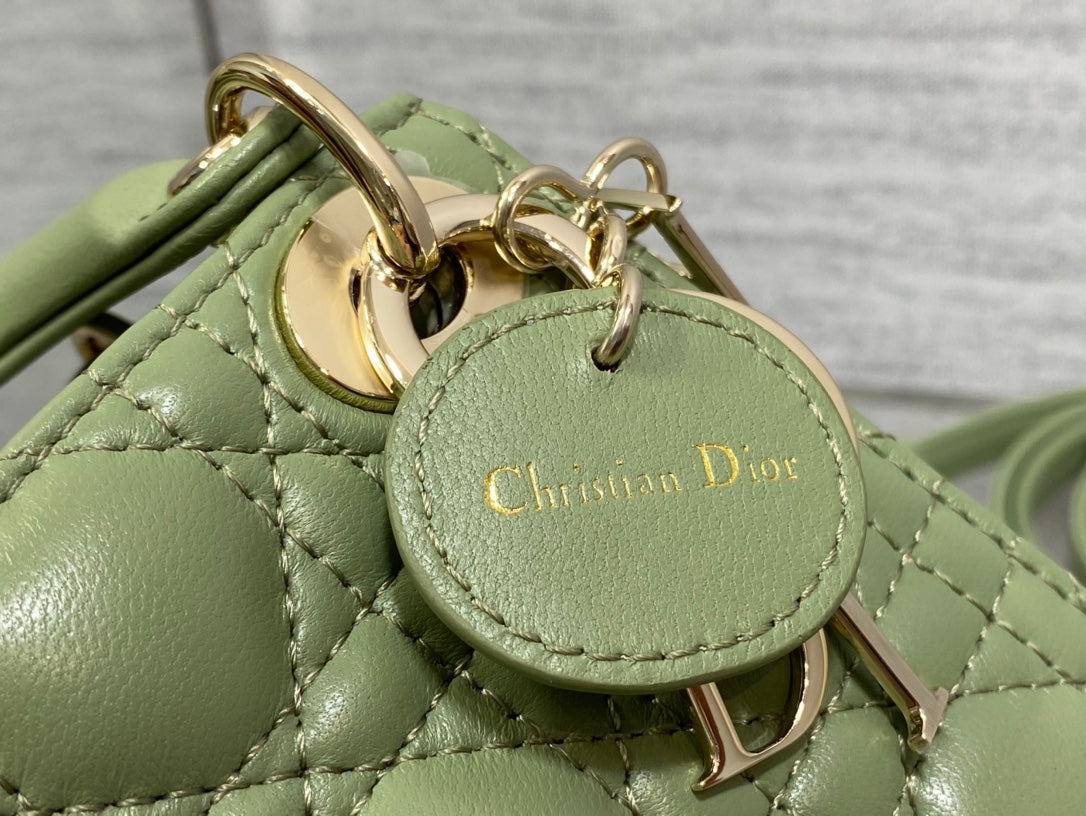 Luxury Diormicro lady 12 green lambskin ghw