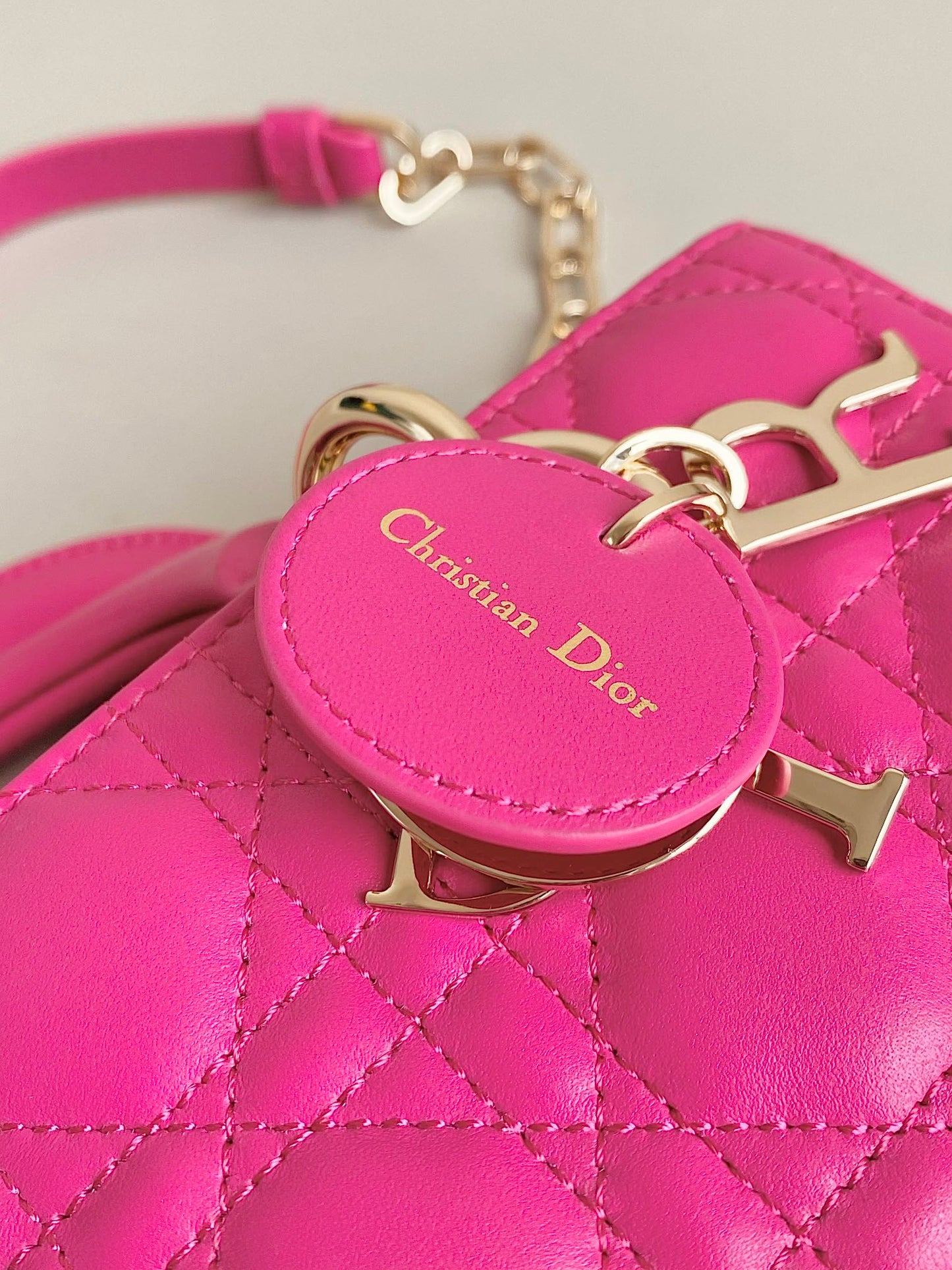Luxury DiorD-JOY BAG 22 IN HOT PINK LAMBSKIN