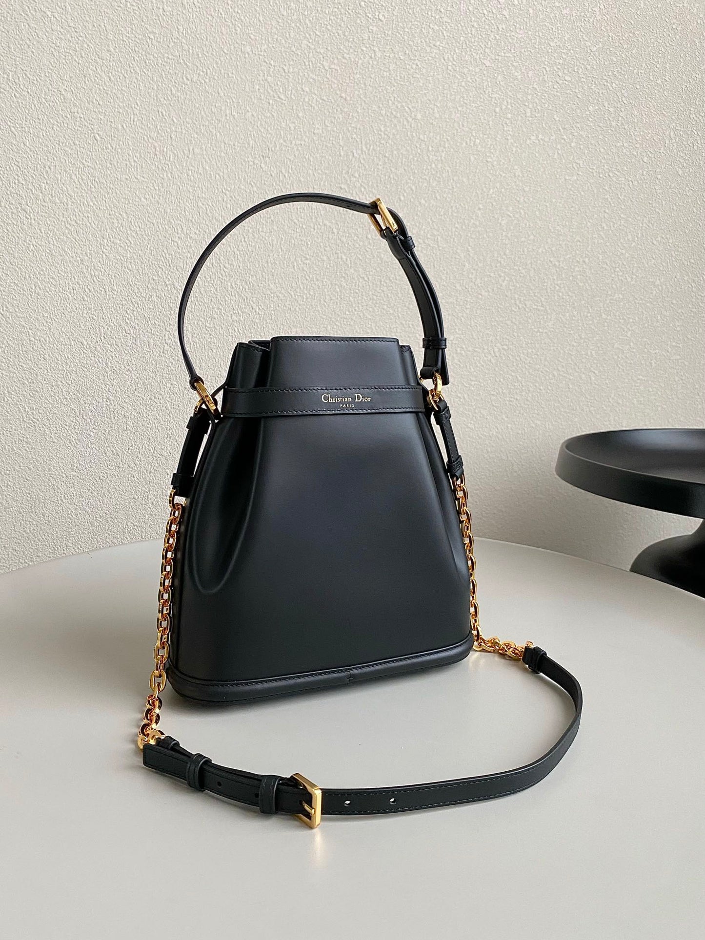 Luxury DiorMEDIUM C'EST 24 IN BLACK CD-EMBOSSED CALFSKIN