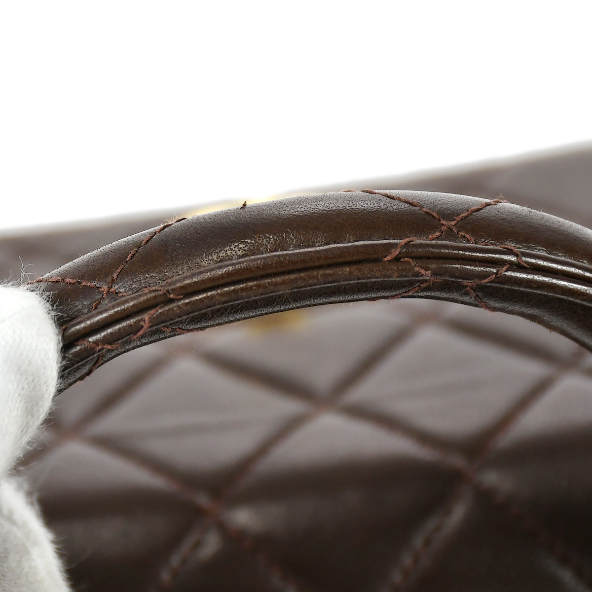 CHANEL 1994 Classic Flap Handbag Micro Brown Lambskin 68064