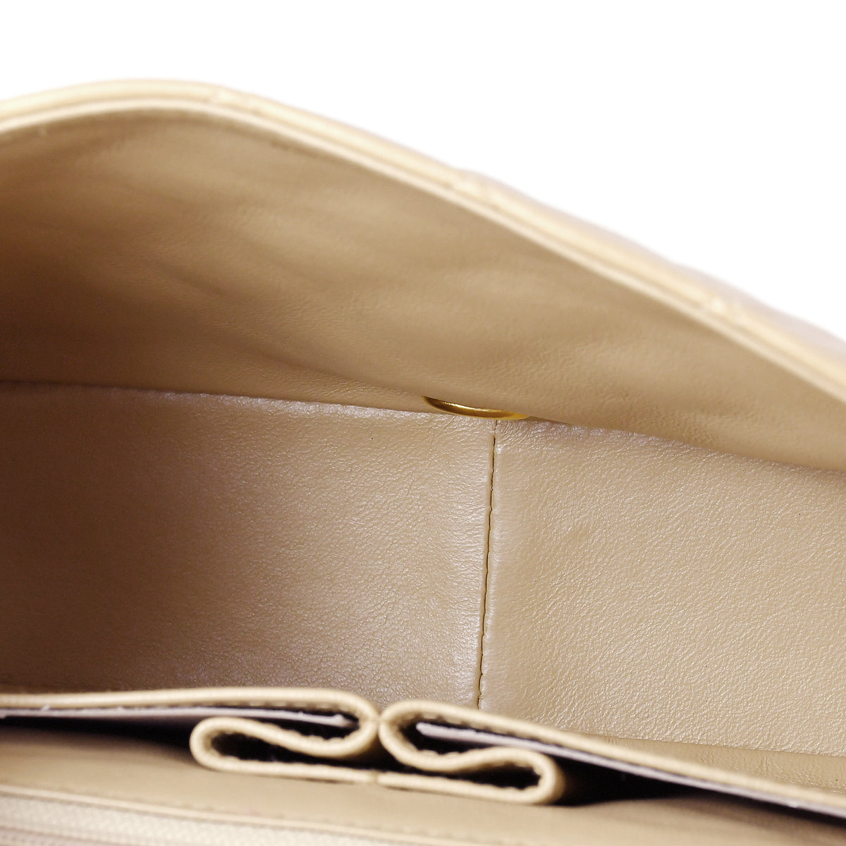 CHANEL 1986-1988 Full Flap Small Beige Lambskin 97831