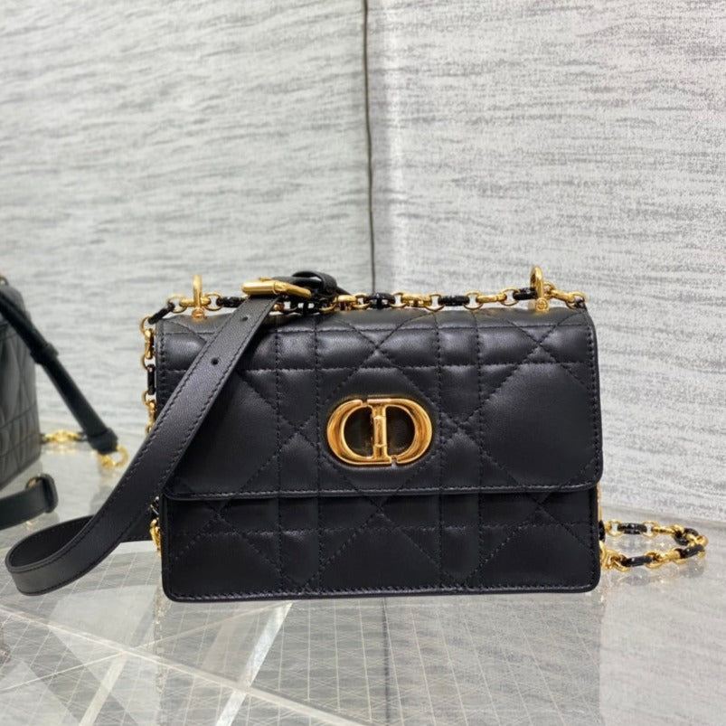 Luxury Diormiss caro mini 18 black calfskin