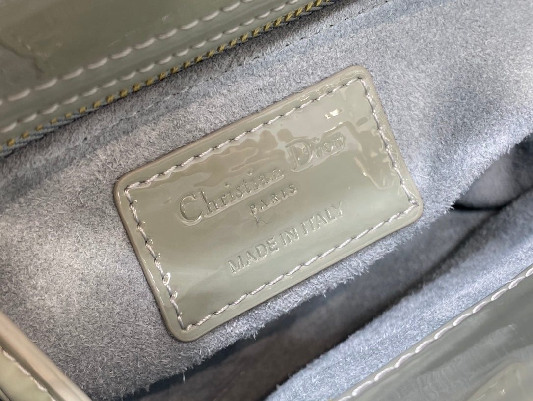 Luxury Diormini lady 17 rock gray patent calfskin
