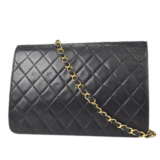 CHANEL Classic Flap Chain Shoulder Bag Black Lambskin 68235