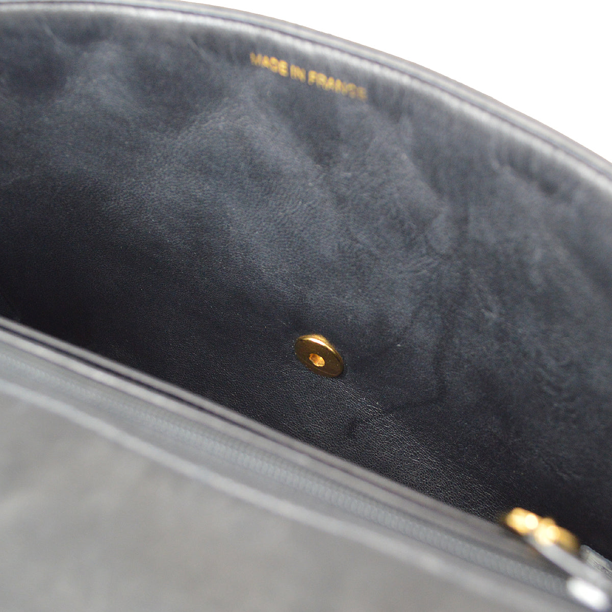 CHANEL Classic Flap Double Chain Shoulder Bag Black Lambskin 68886