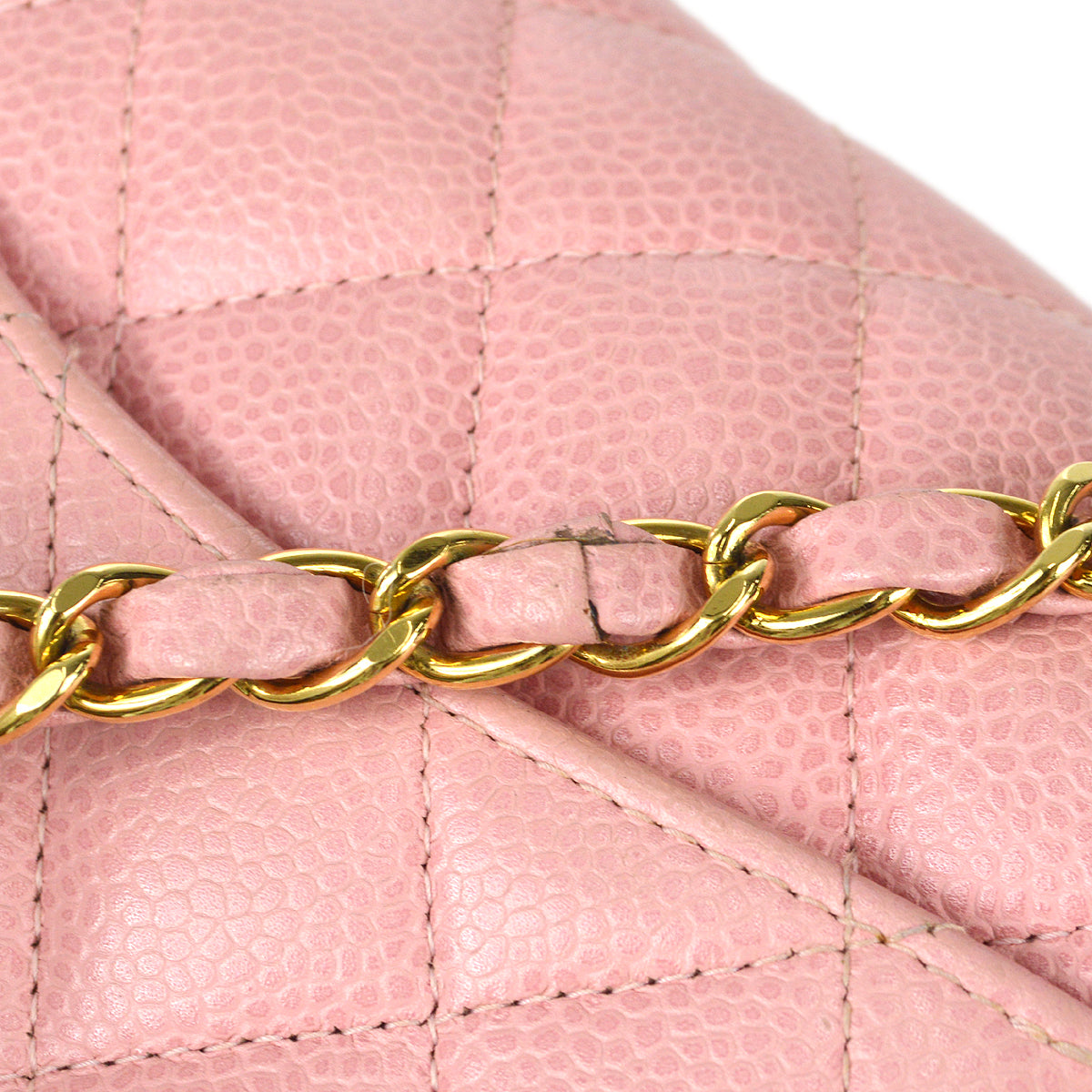 CHANEL Classic Flap Mini Square Chain Shoulder Bag Pink Caviar 78549