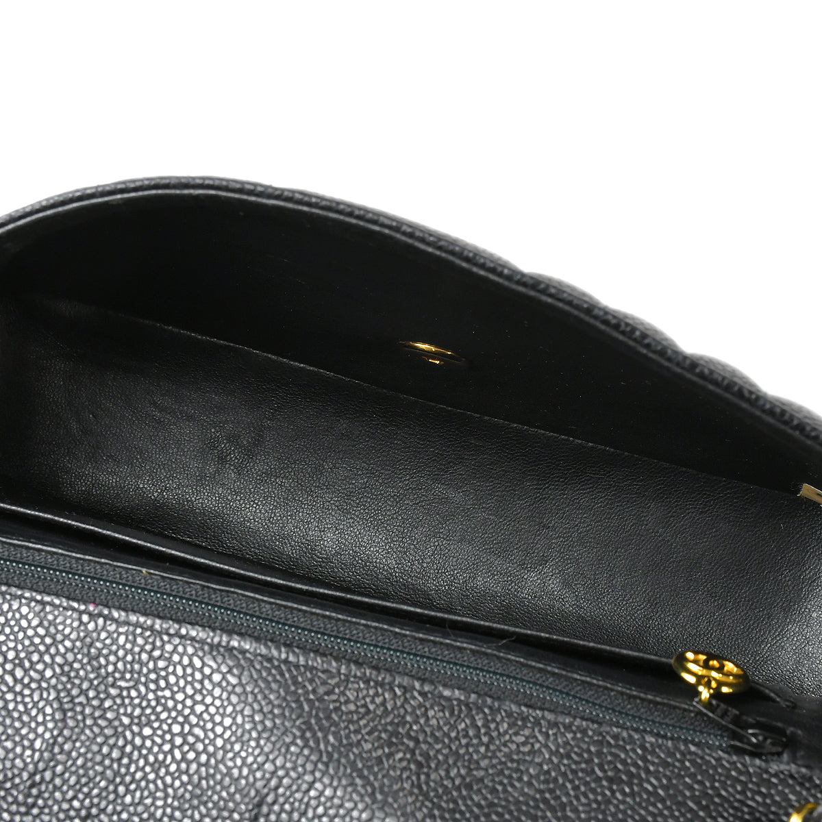 CHANEL Classic Flap Mademoiselle Chain Shoulder Bag Black Caviar 78719