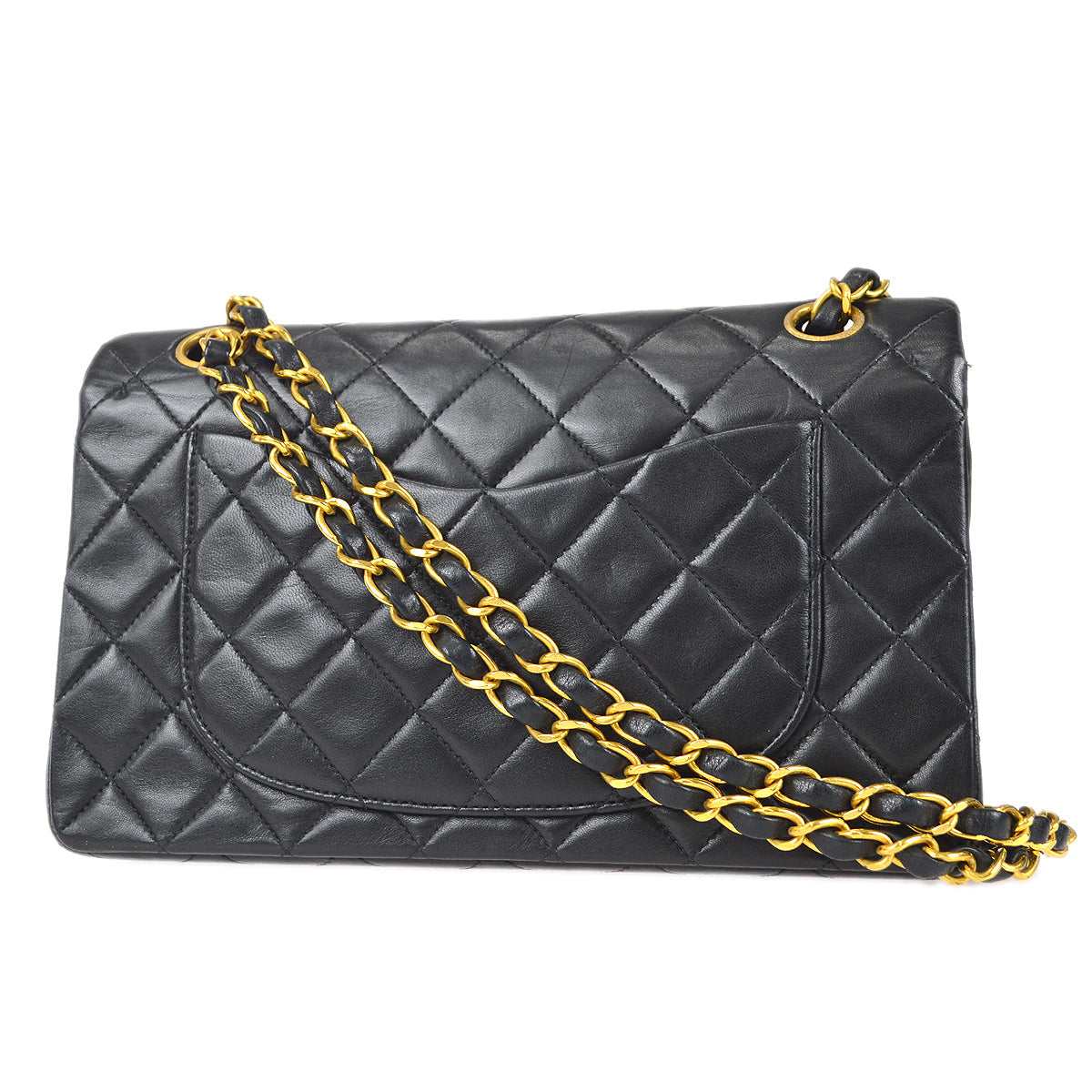 CHANEL Classic Double Flap Small Shoulder Bag Black Lambskin 88133