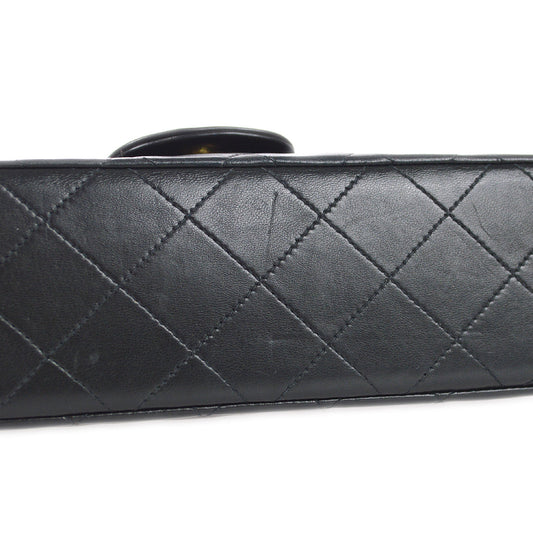 CHANEL Classic Double Flap Small Shoulder Bag Black Lambskin 88133