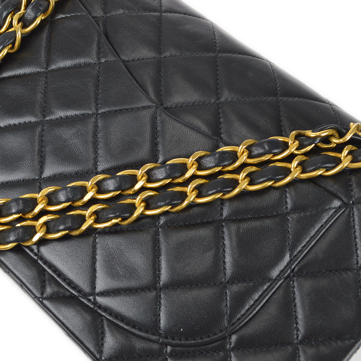 CHANEL Classic Double Flap Small Shoulder Bag Black Lambskin 88133
