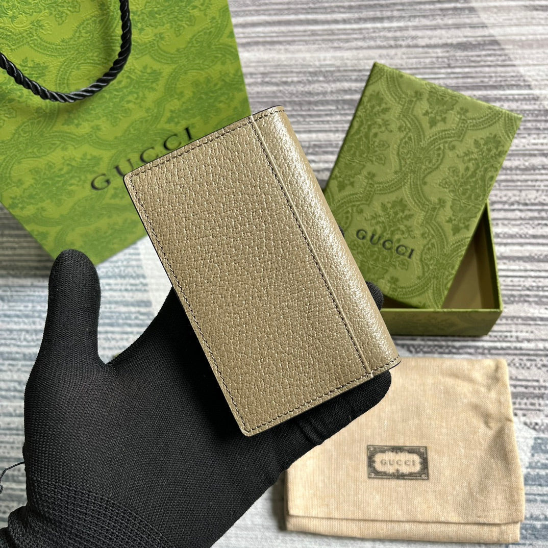 Luxury Gucci GG MARMONT 12 LONG WALLET IN MOCHA BROWN CALFSKIN