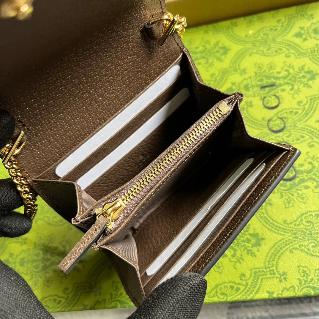 Luxury Gucci BLONDIE INTERLOCK MINI SHOULDER BAG 12 IN BEIGE CANVAS AND DARK BROWN CALFSKIN TRIM
