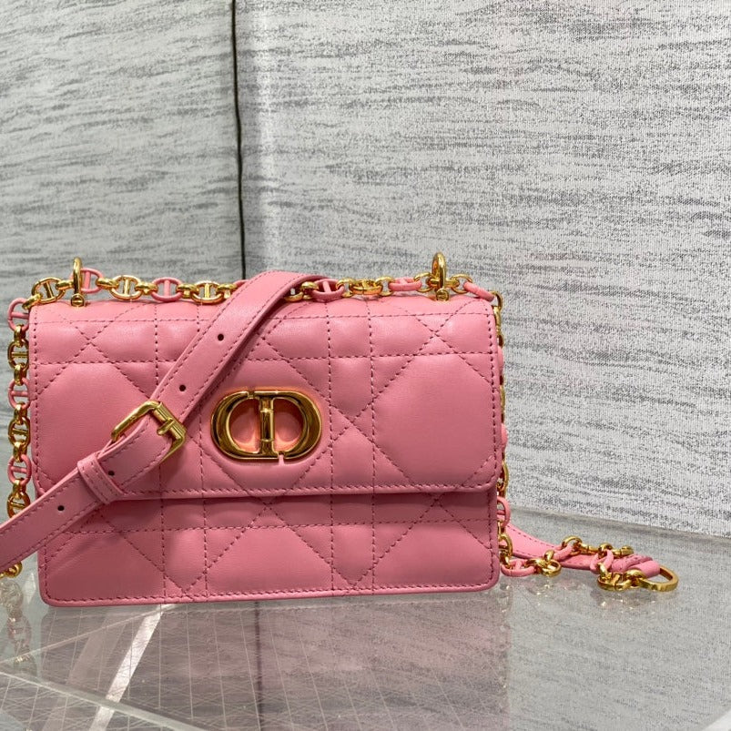 Luxury Diormiss caro mini 18 pink calfskin