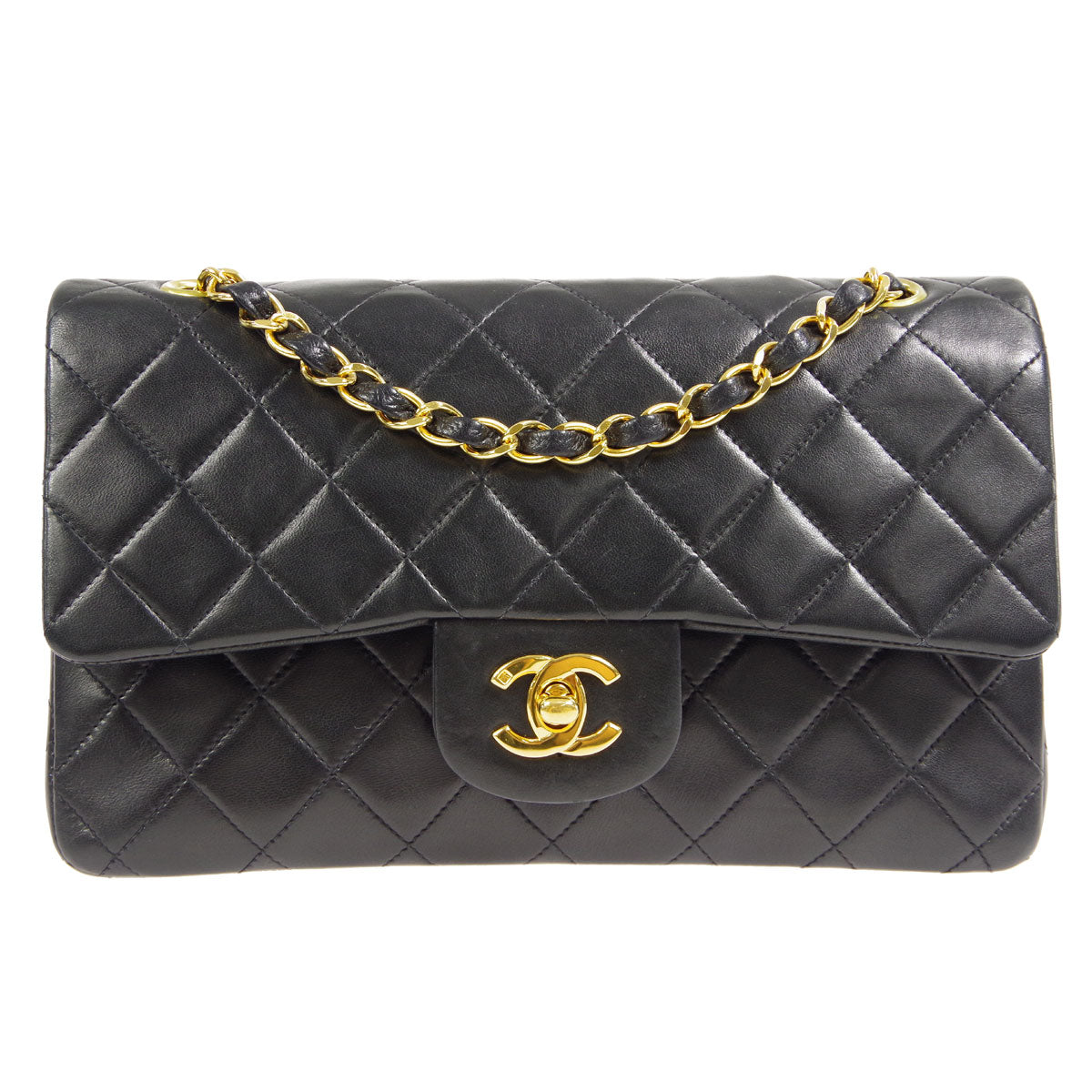 CHANEL 1996-1997 Classic Double Flap Small Black Lambskin 66942
