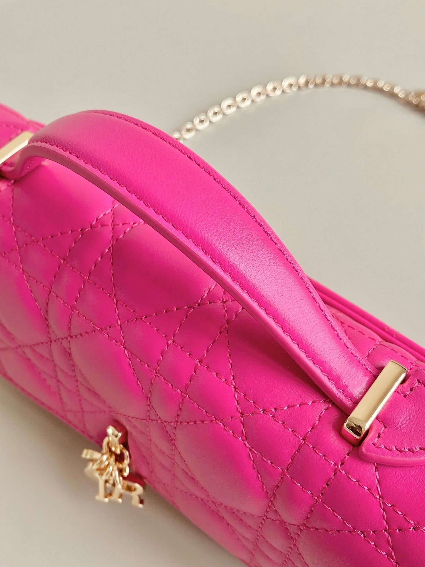 Luxury DiorMICRO LADY 12 BAG IN HOT PINK LAMBSKIN