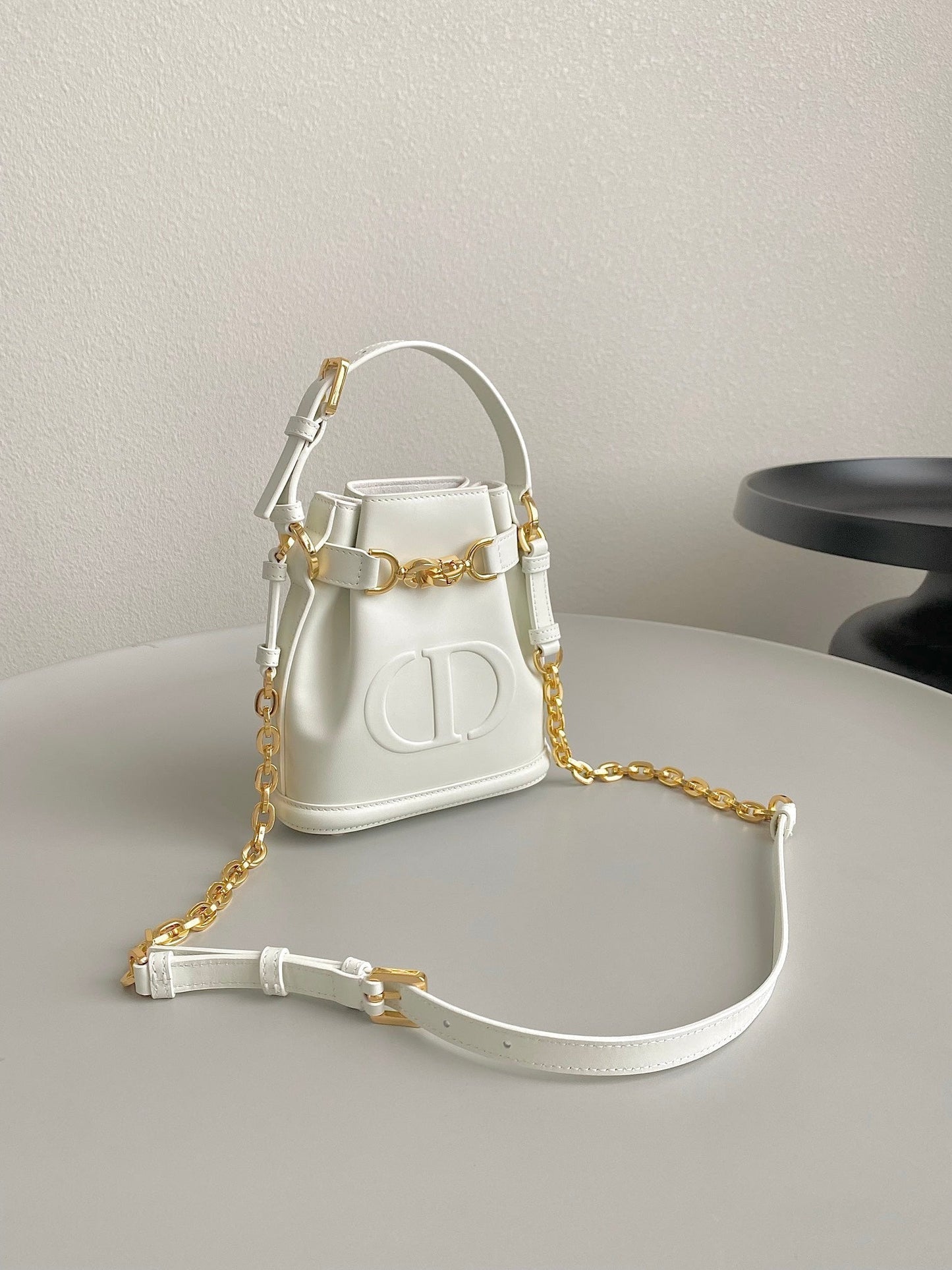 Luxury DiorSMALL C'EST 18 IN WHITE CD-EMBOSSED CALFSKIN