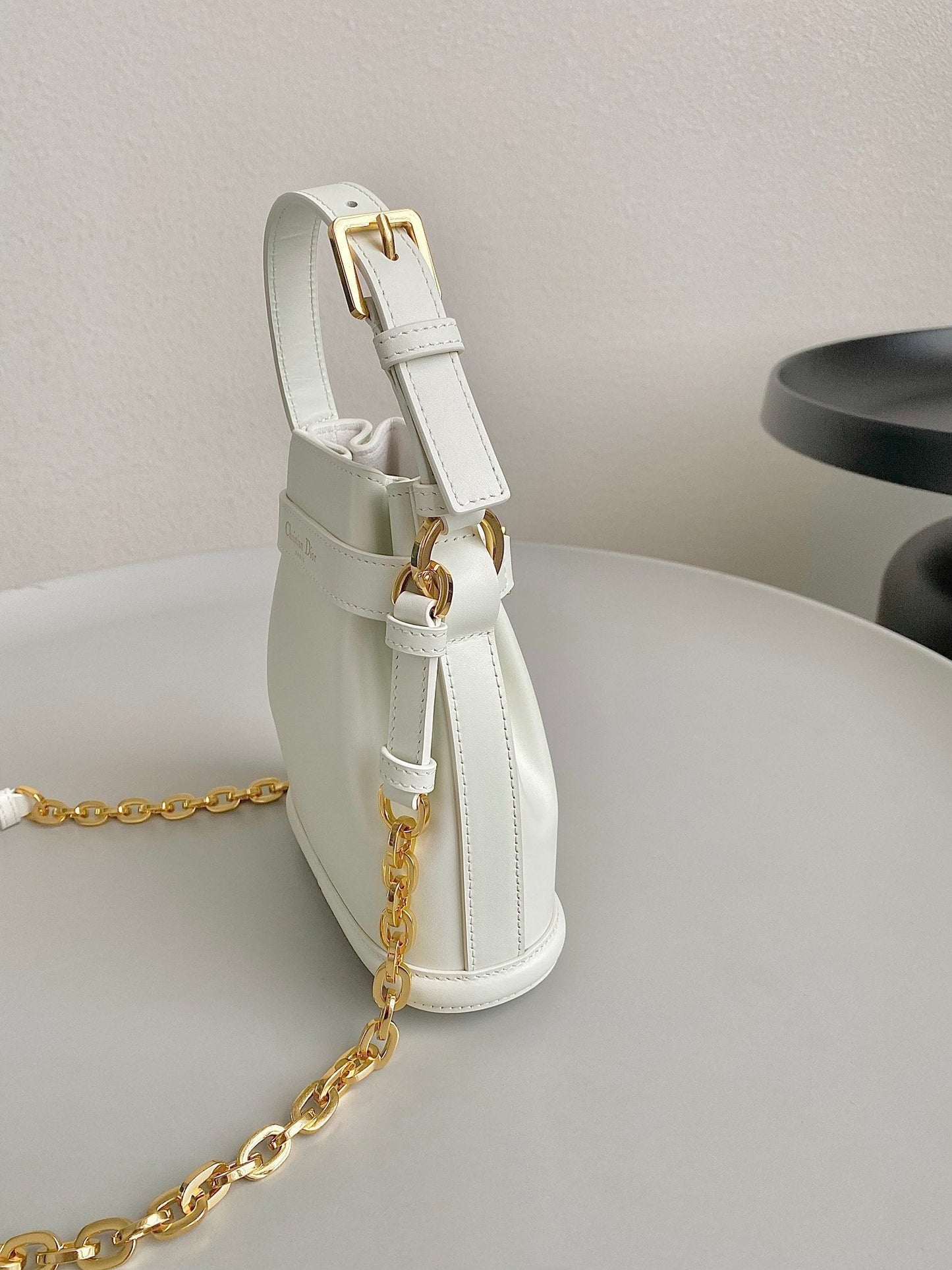 Luxury DiorSMALL C'EST 18 IN WHITE CD-EMBOSSED CALFSKIN