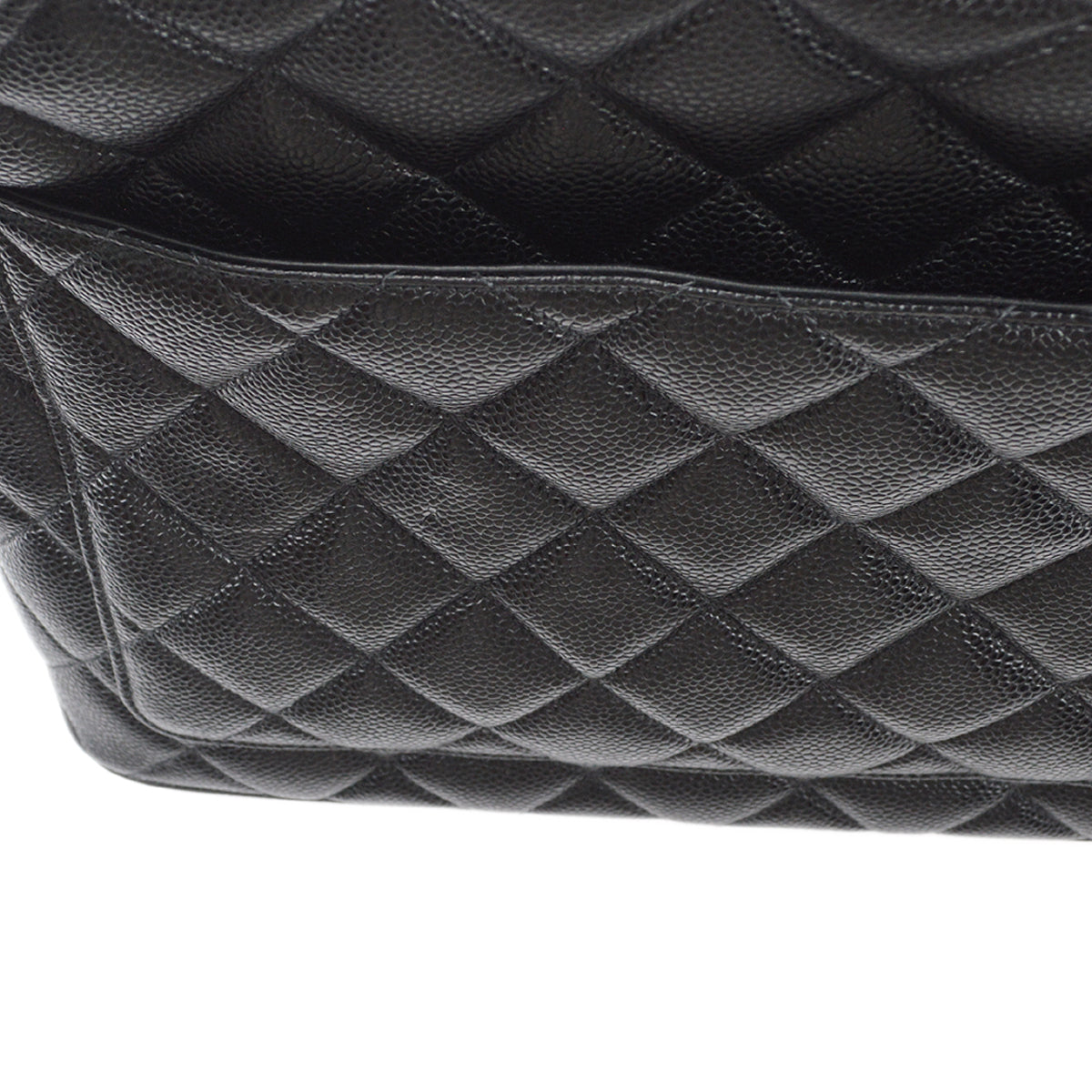 Luxury Chanel Medallion Quilted Tote Handbag Black Caviar 78446