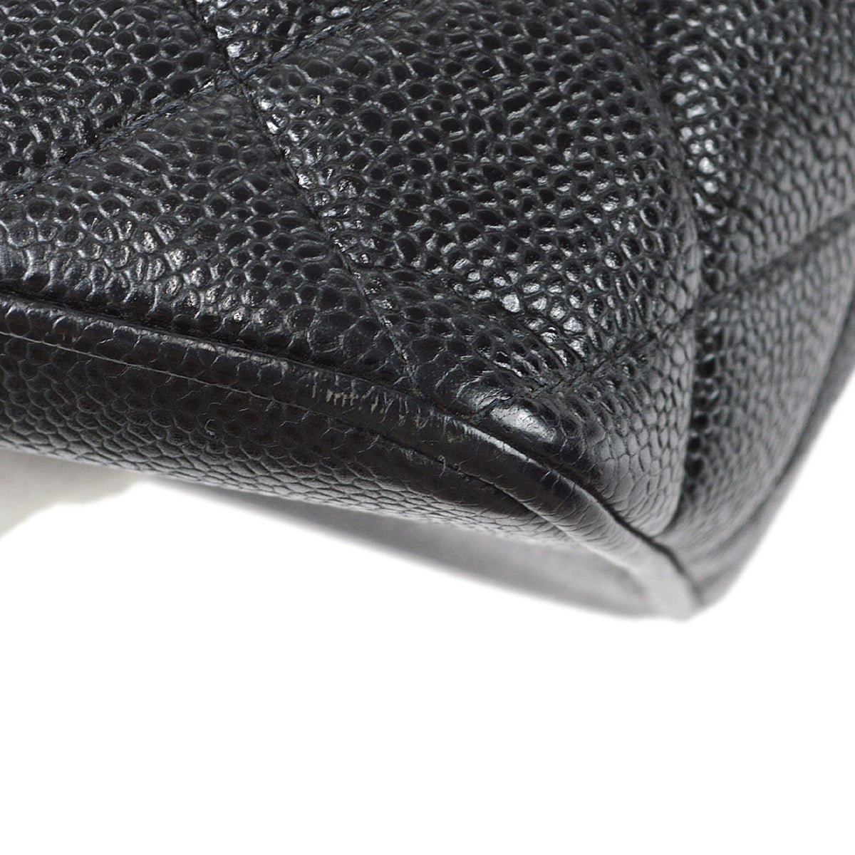 Luxury Chanel Medallion Quilted Tote Handbag Black Caviar 78536