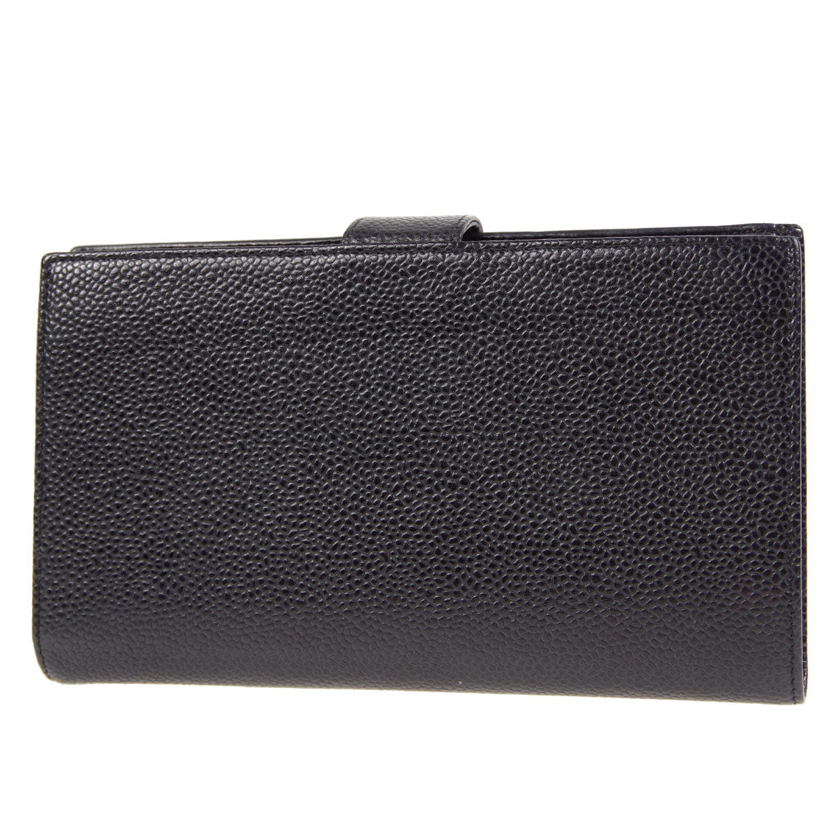 Luxury Chanel Long Bifold Wallet Black Caviar 78637