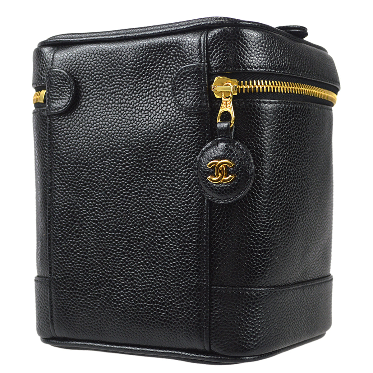 Luxury Chanel Vanity Handbag Black Caviar 78711