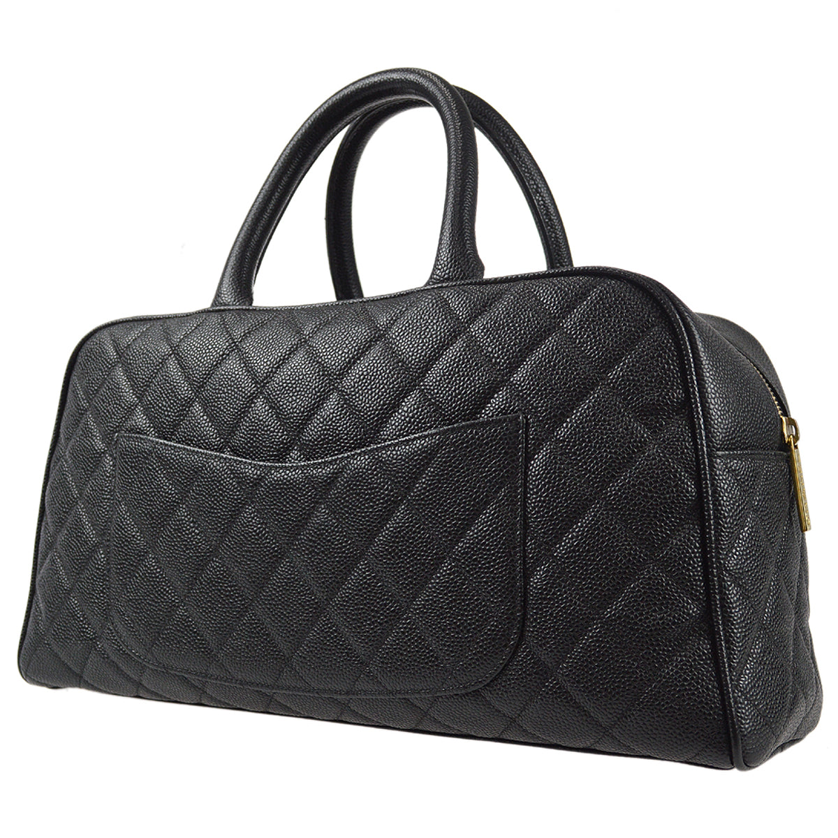 Luxury Chanel 2003-2004 Bowler 37 Black Caviar 97434