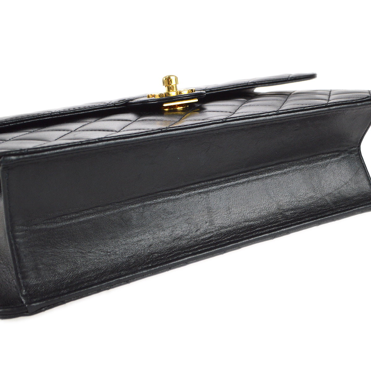 Luxury Chanel Single Chain Shoulder Bag Black Lambskin 66899