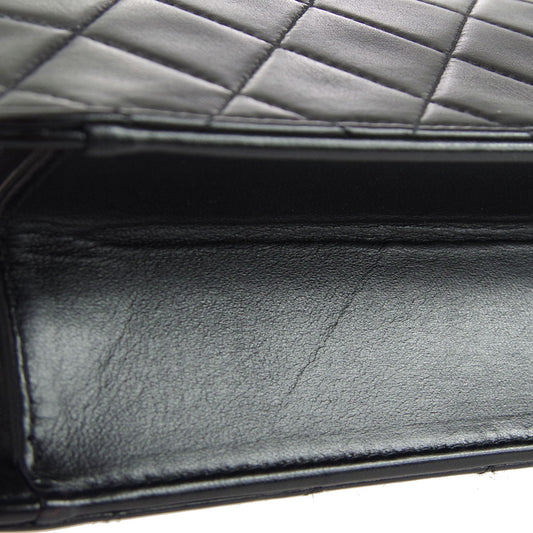 CHANEL Classic Flap Single Chain Shoulder Bag Black Lambskin 67723