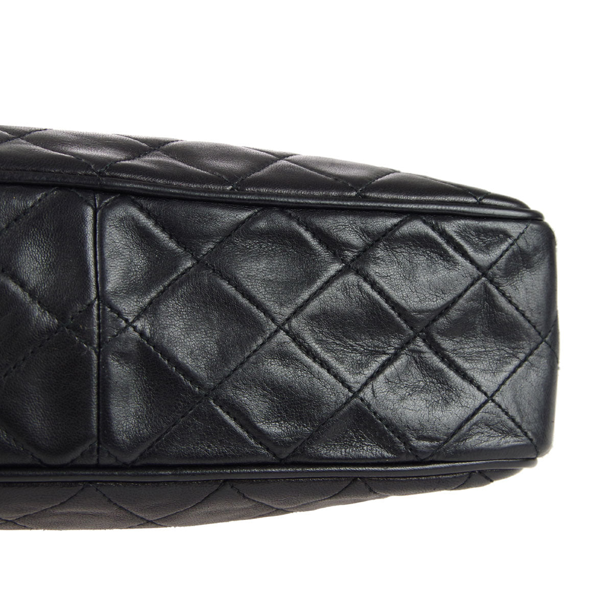 Luxury Chanel Fringe Chain Shoulder Bag Black Lambskin 67936