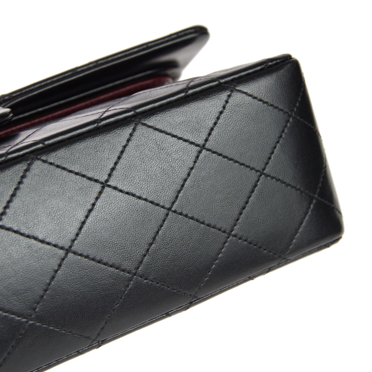 CHANEL Classic Double Flap Medium Shoulder Bag Black Lambskin 78308