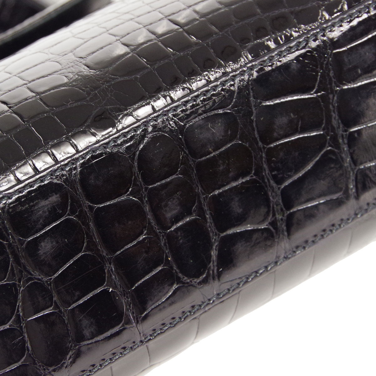 Luxury Chanel * Handbag Black Crocodile 89696